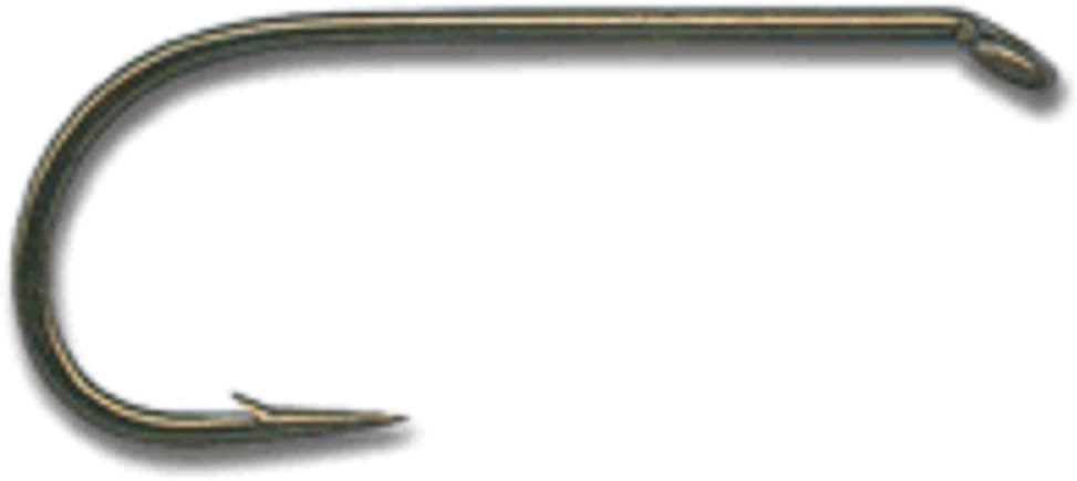 Mustad Signature Fly Round Bend Dry Fly Hook, Standard Wire, Turned Down Eye (Pack of 50), Bronze