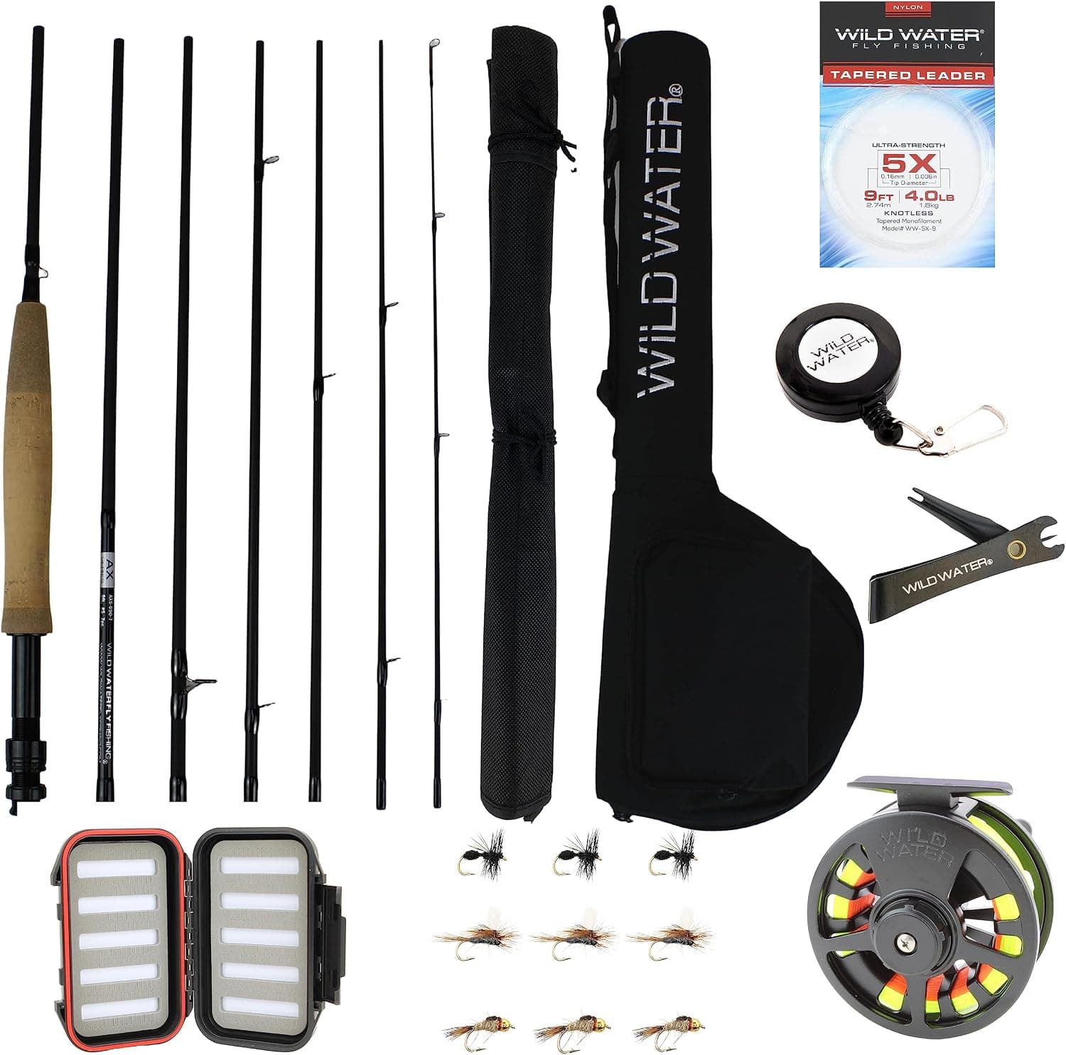 Wild Water Standard Fly Fishing Kit, 5wt Rod, 9ft, 7-Piece