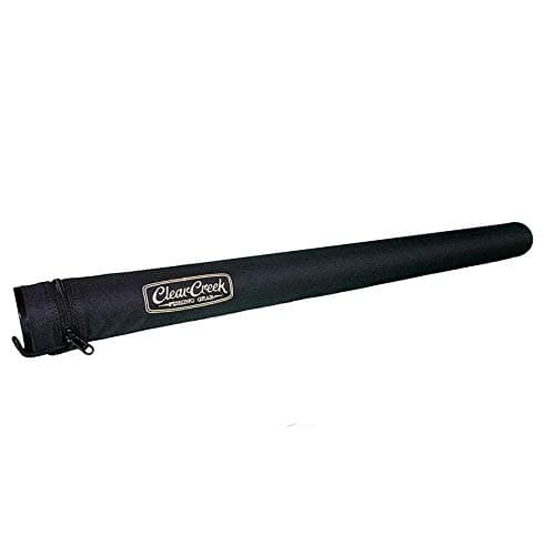 Clear Creek Fly Fishing Rod Tube - 9' (Two Piece) - Easy to Carry Complete Protection Storage Case - Interior Divided Organizer and Works With Fresh + Saltwater Rods and Top Brand Name Fishing Rods