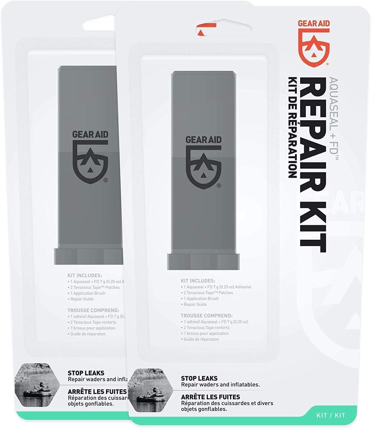 GEAR AID Aquaseal Wader and Boot Repair Kit with Aquaseal FD and Tenacious Tape, 2 Pack