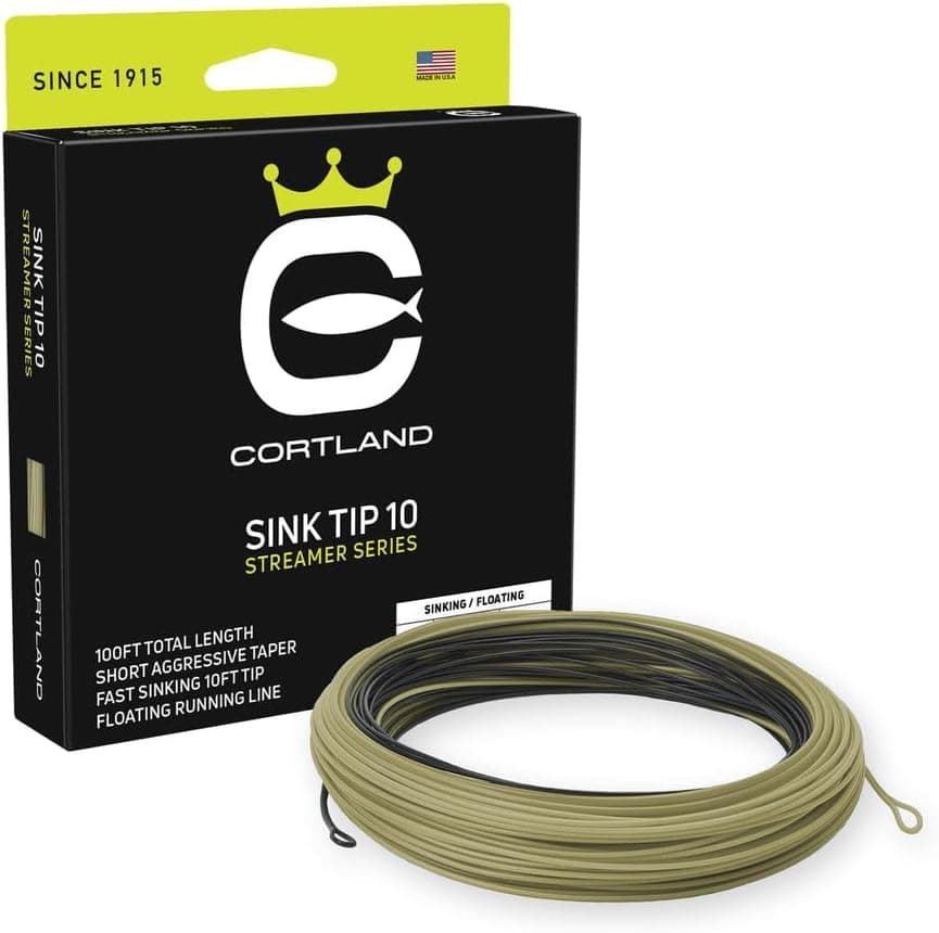Cortland Streamer Sink Tip 10 Fly Line - Black/Olive 100ft WF5S/F