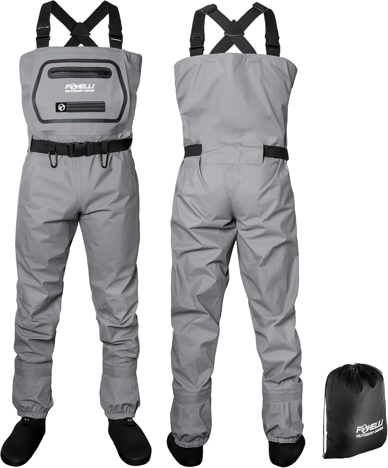 Foxelli Breathable Waders - Fly Fishing Stockingfoot Waders for Men and Women