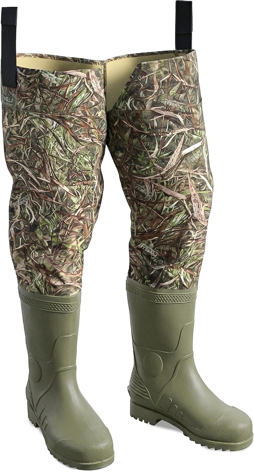Foxelli Hip Waders - Waterproof Camo Wading Hip Boots for Men and Women, Lightweight for Fishing and Hunting