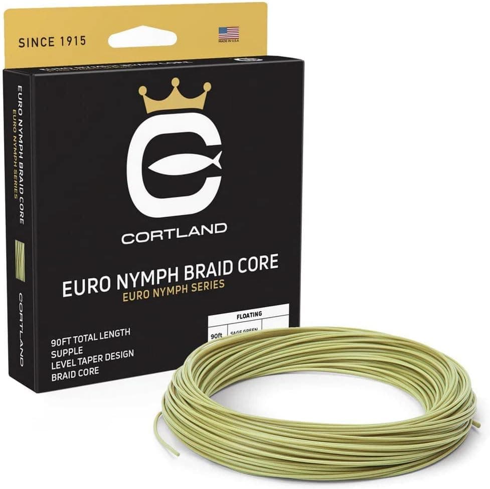 Cortland Euro Nymph Braid Core Fly Line Level .022 Sage Green