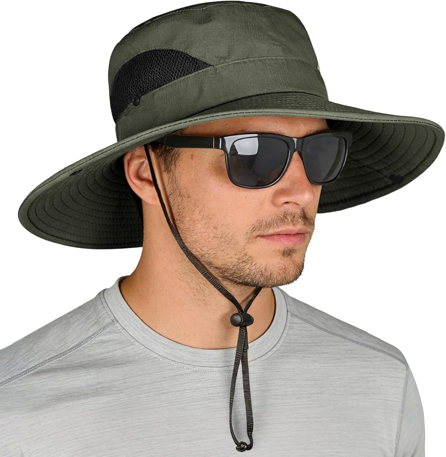 ZOORON Wide Brim Safari Hat UPF50+ Waterproof Boonie Hat for Fishing Hiking Camping