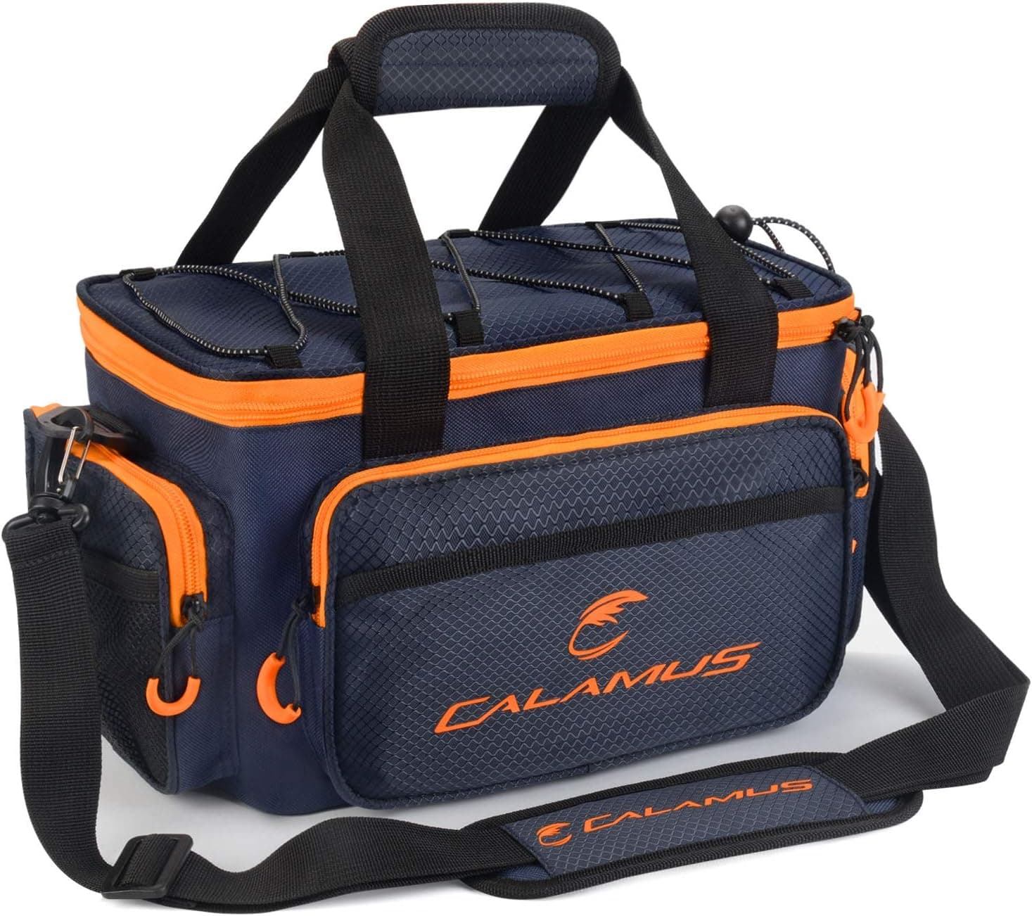 Calamus Fishing Tackle Bag, Rip-Stop PE with Padded Shoulder Strap, Orange