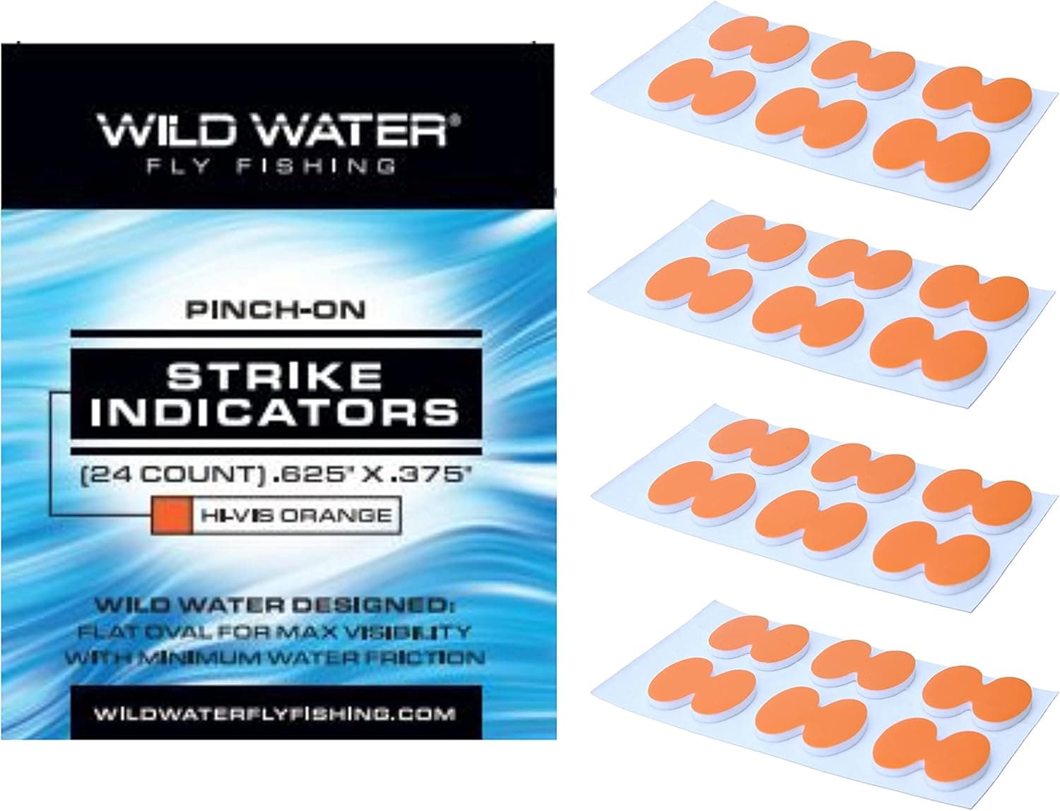 Wild Water Fly Fishing Stick-On Strike Indicators, Package of 24