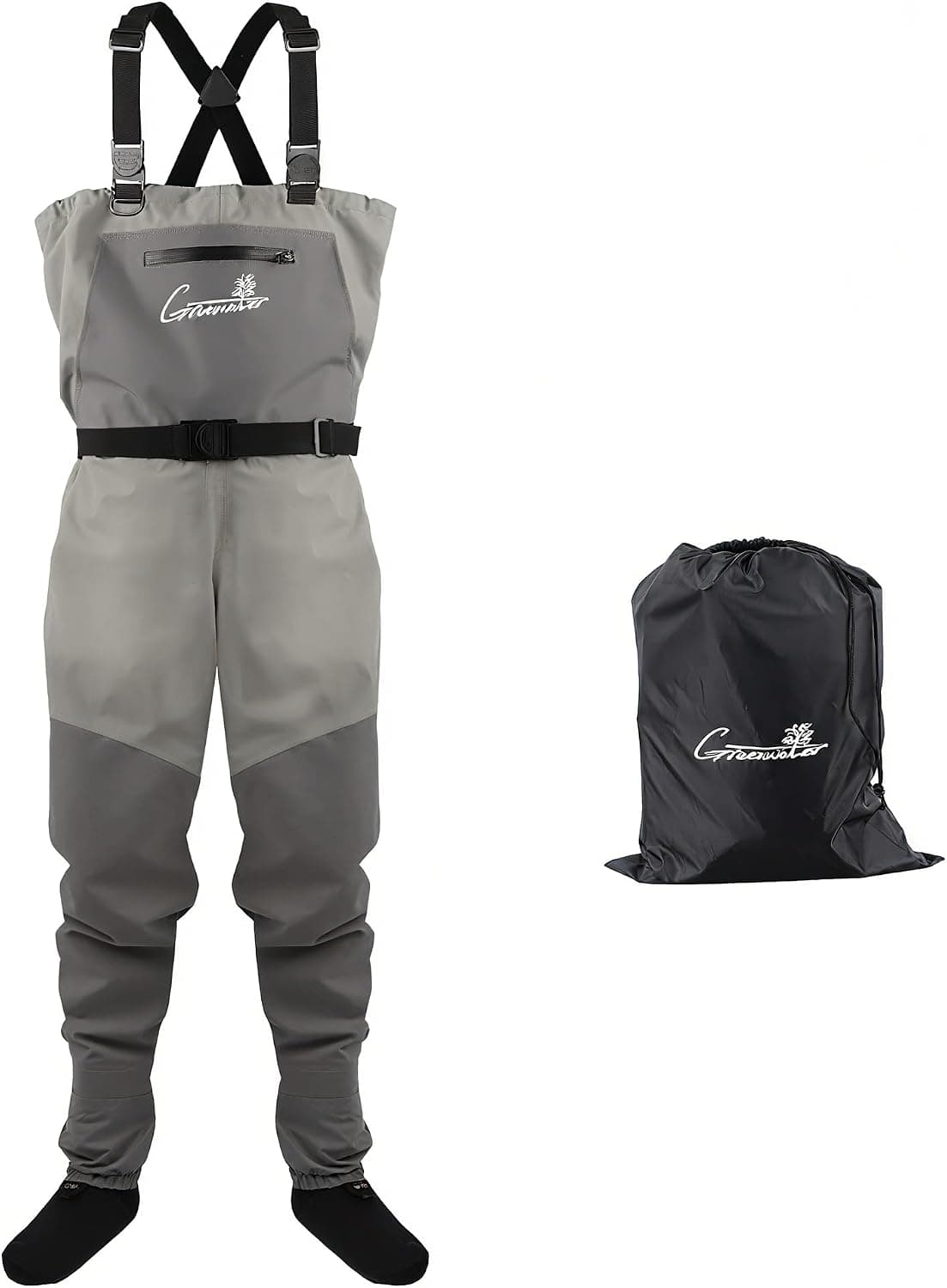 GREENWATER Fly Fishing Breathable Waders with Stockingfoot - Waterproof Lightweight Chest Waders