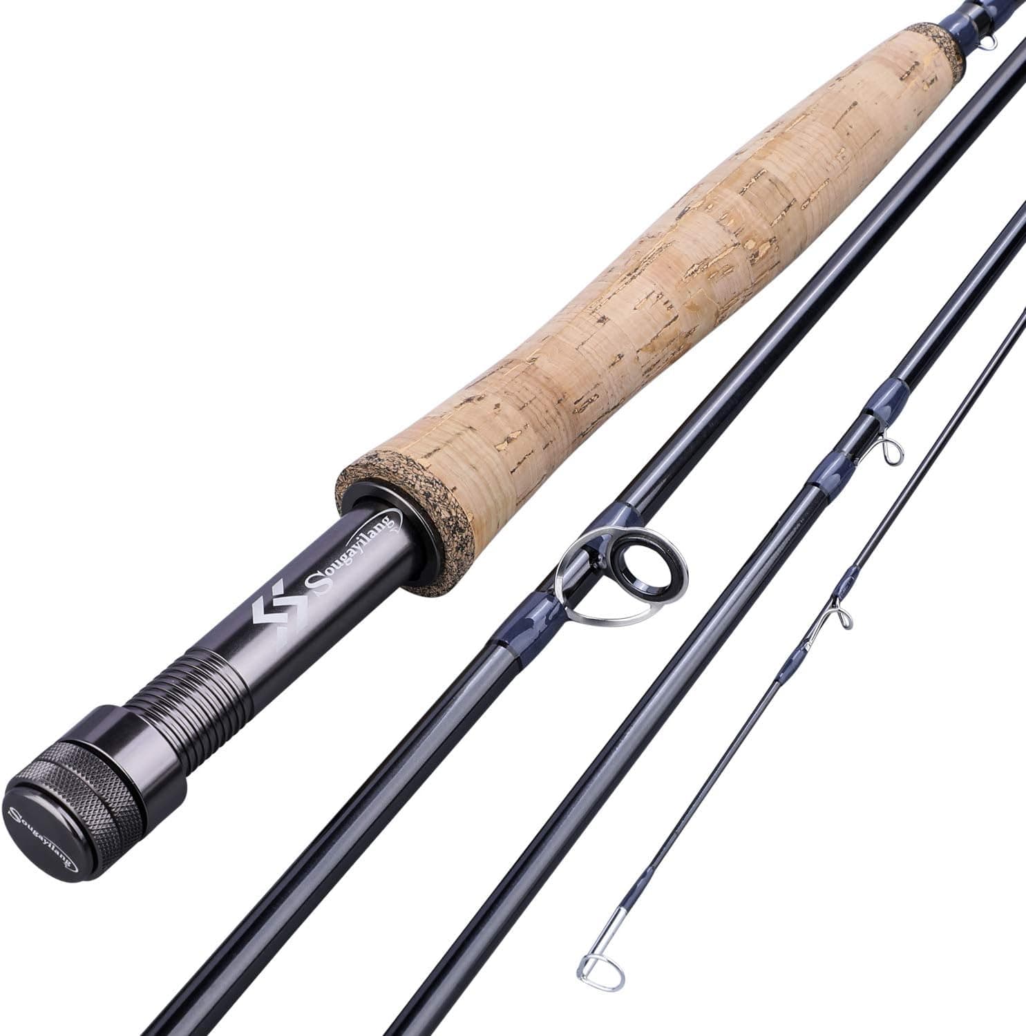 Sougayilang Fly Fishing Rod - Lightweight Ultra-Portable 4-Piece Graphite Fly Rod for Traveling