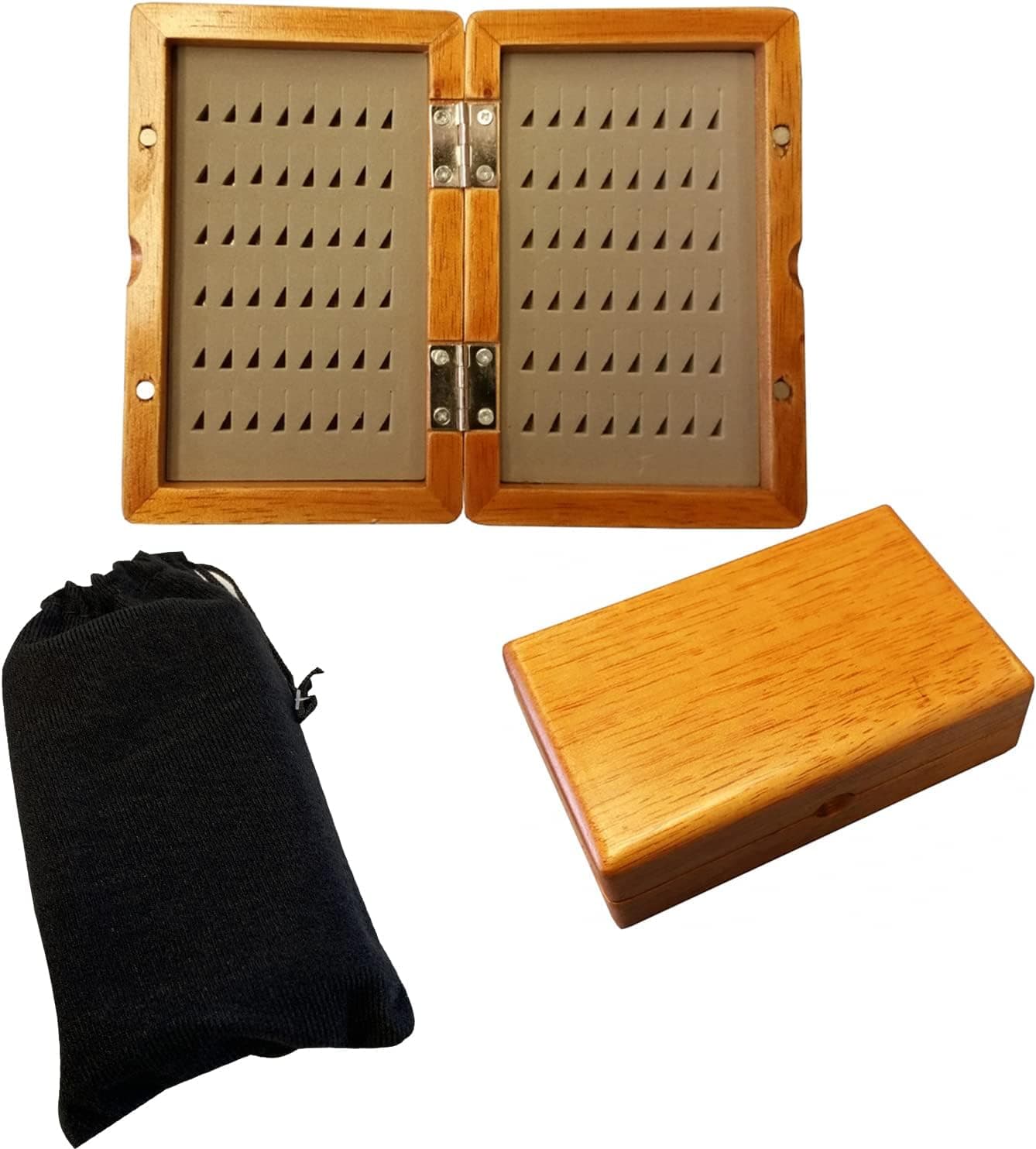 Wooden Fly Box Hand Made Premium Fishing Tackle Box, Size M