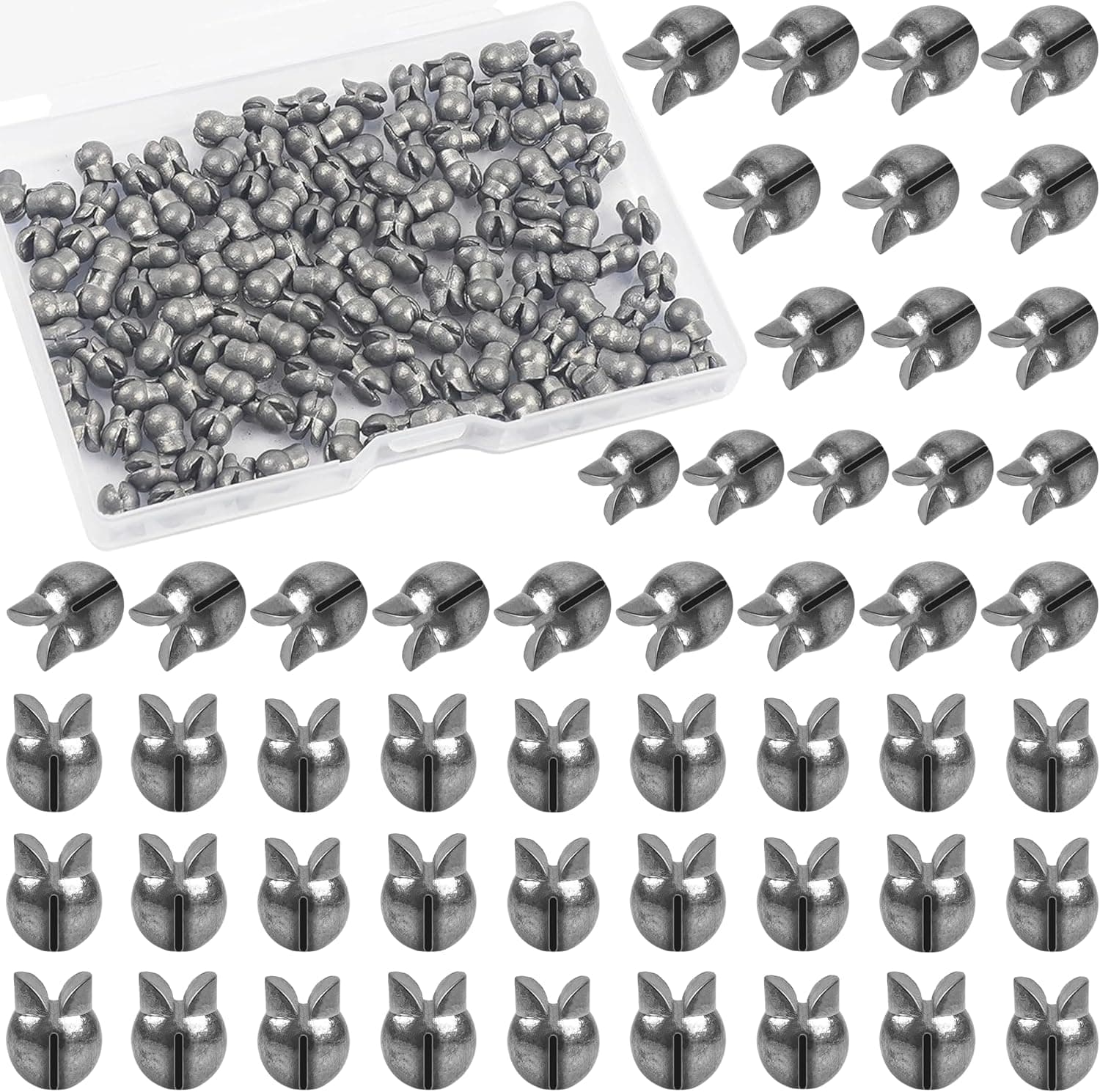 SILANON 100pcs Split Shot Fishing Weights, Removable Round Clip On Fly Fishing Line Sinkers 0.8g