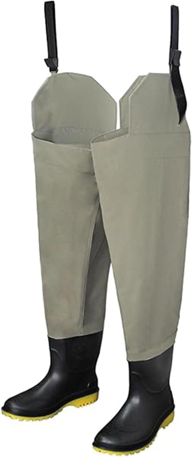DEILAI Hip Waders, Lightweight Waterproof Hip Boots for Men and Women, PVC/Nylon Fishing Waders with Boots