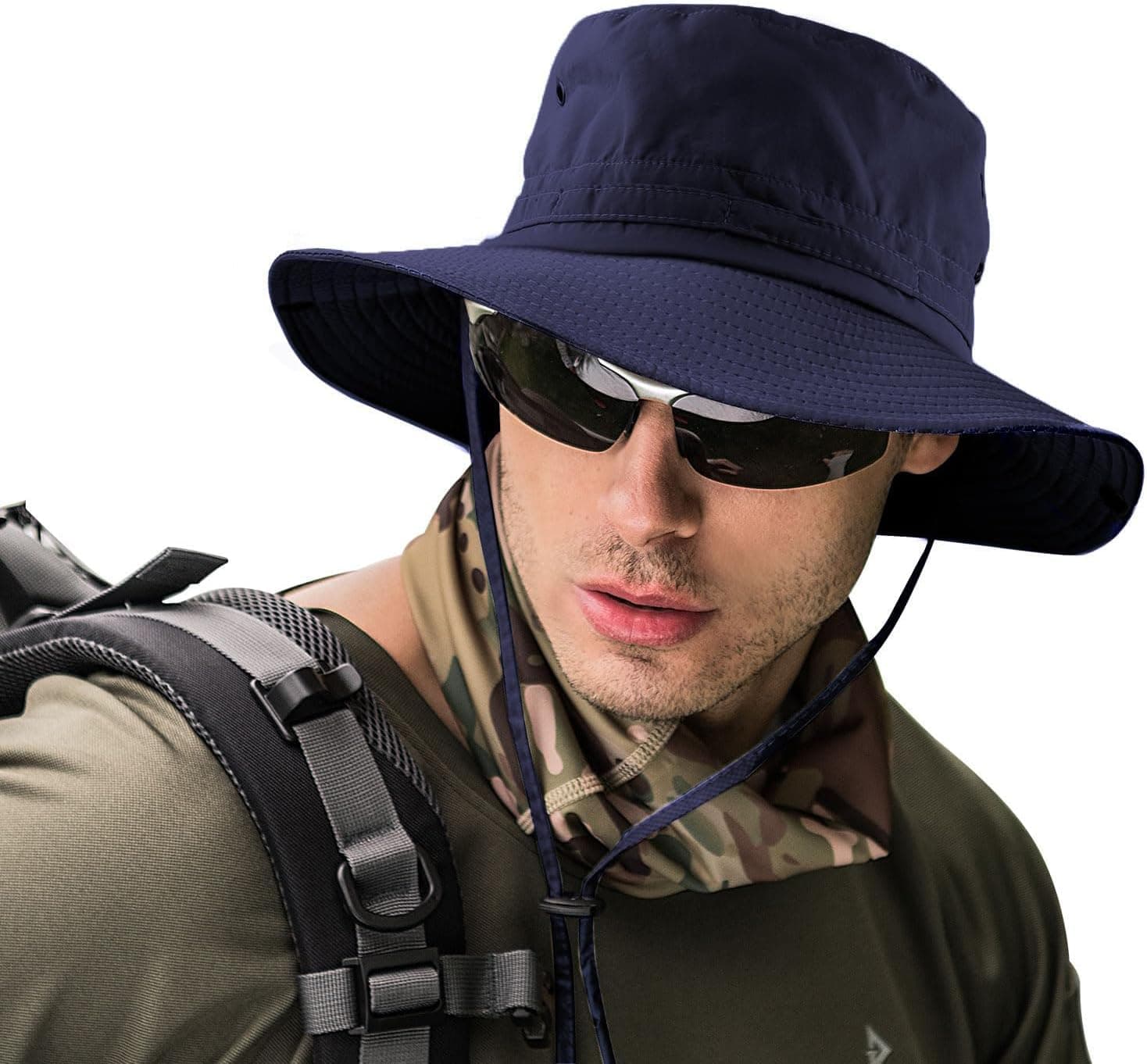 Wide Brim Sun Protection Fishing Hat Breathable Safari Fisherman Boonie Hat