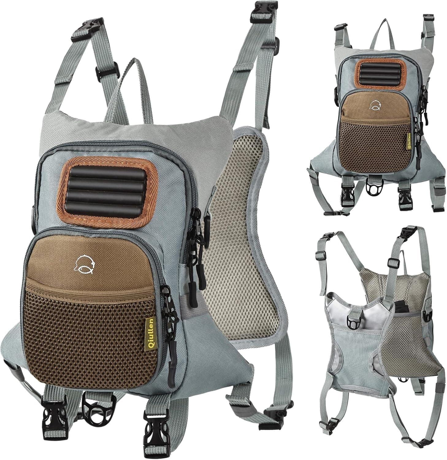 Qiullen Fly Fishing Chest Pack with Rear Load Distribution System