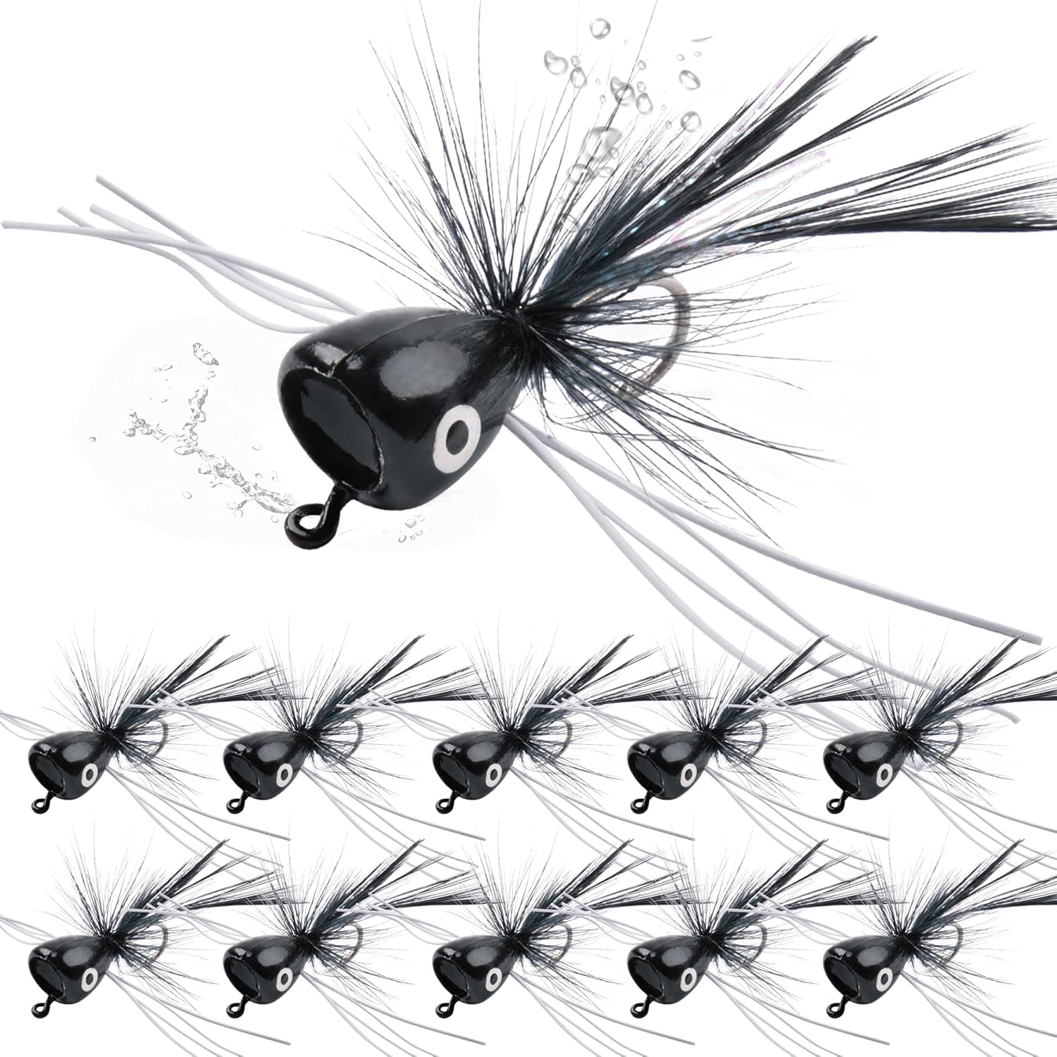 Fly Fishing Popper Flies - Bass Popper Assortment for Panfish Bluegill Crappie Sunfish