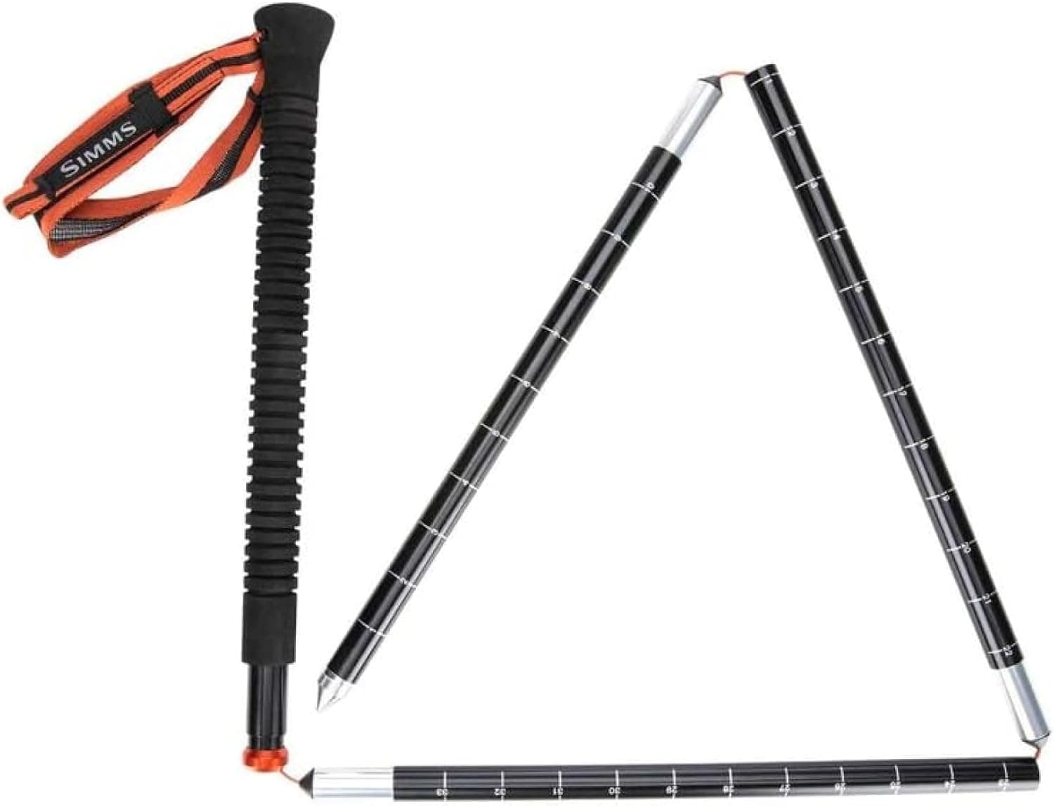 Simms Collapsible Wading Staff for Fly Fishing, Water Depth Safety Gear, Black