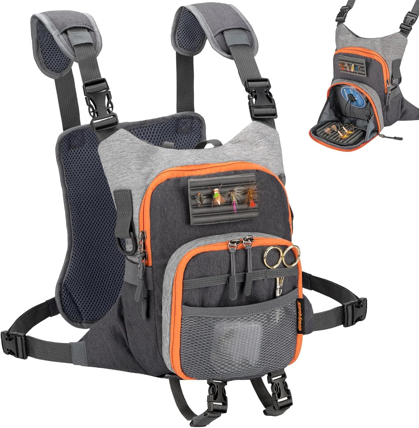 QulayQualy Fly Fishing Chest Pack with Work Station Lightweight Tackle Fishing Bag