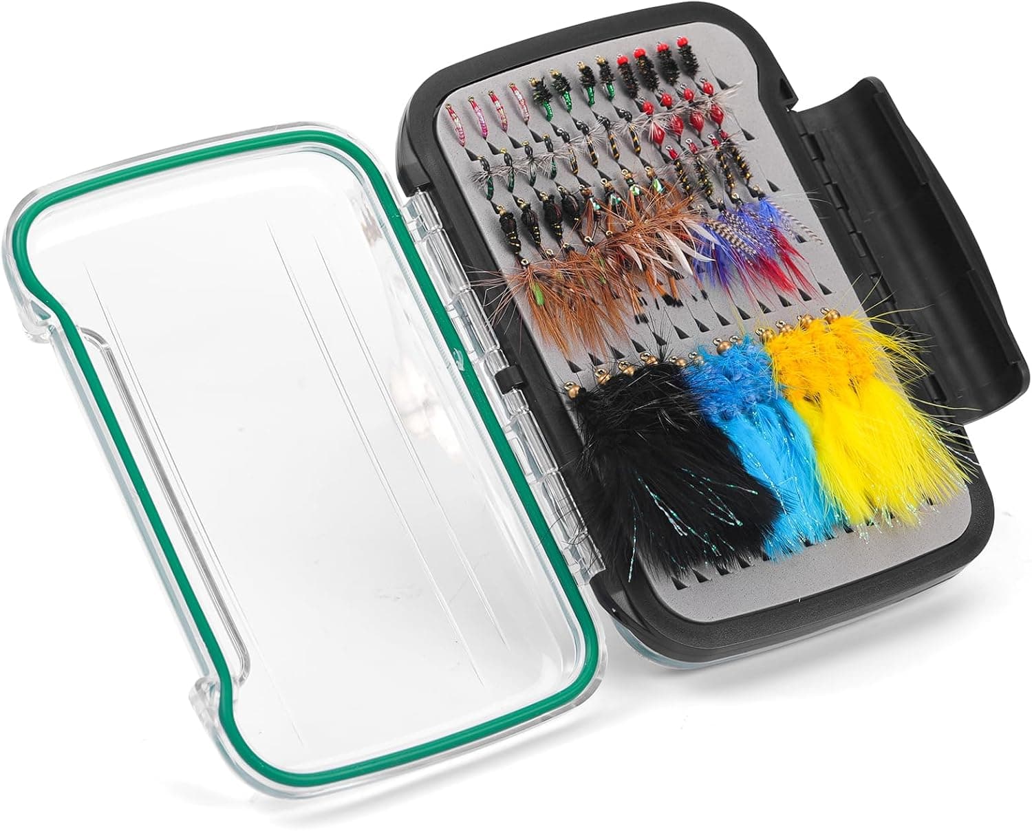 Ansnbo 36 pcs Fly Fishing Flies Kit, Hand Tied Trout Bass Fly Assortment with Fly Box