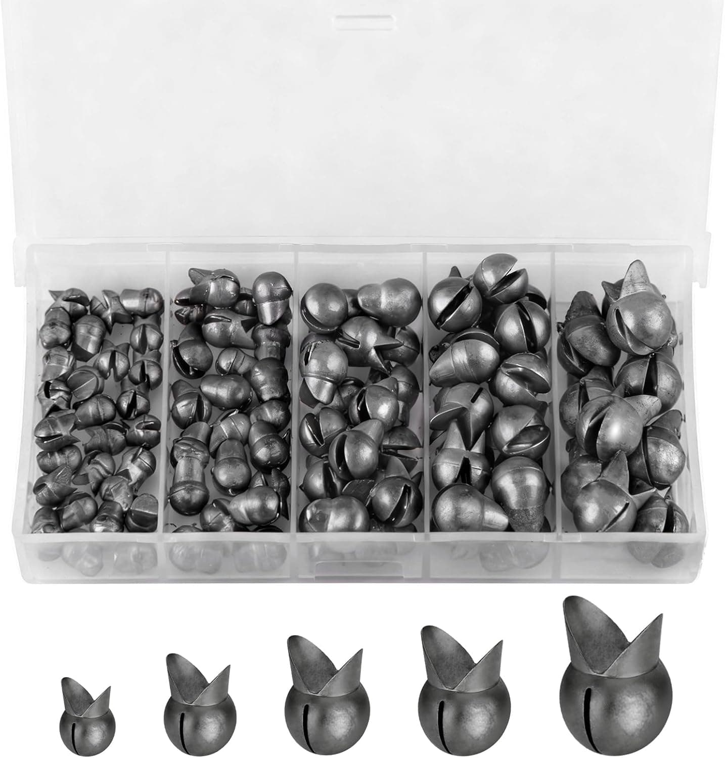 Alwonder 100-Pack Removable Split Shot Fishing Weights Kit, Reusable Fly Fishing Weight Assortment