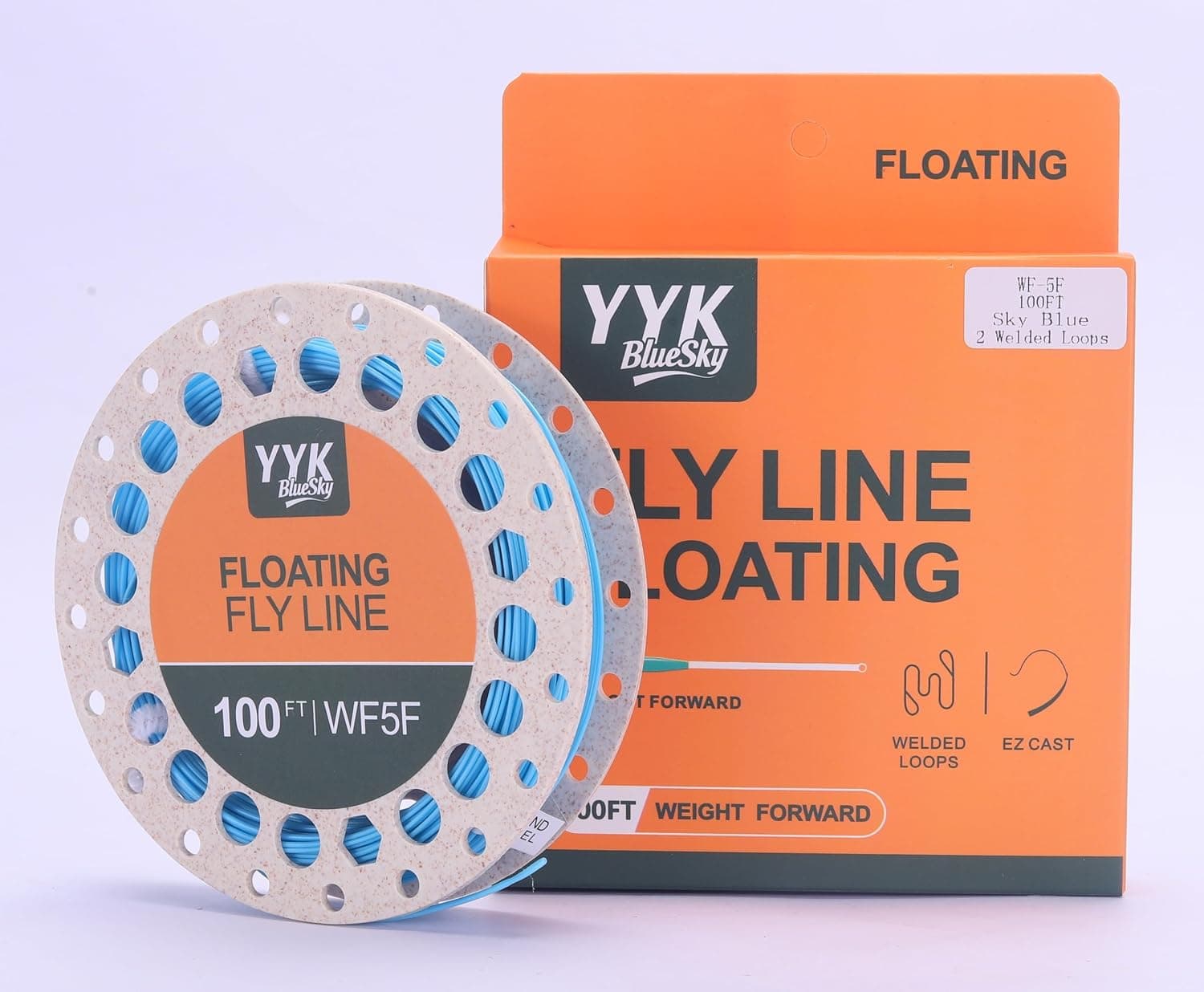 YYKBlueSky Fly Fishing Line Combo - 100ft WF5F Weight Forward Floating Fly Line Complete Kit