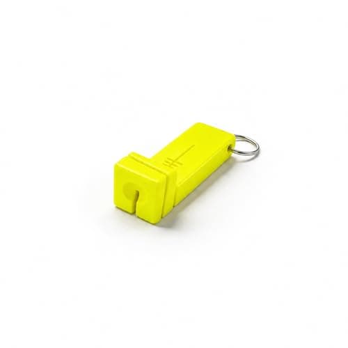Fly Fishing Tying Tool - Magnetic Fly Threader Bright Yellow, 4-Slot Precision Threading Tool for Fly and Ice Fishing, Lightweight Plastic Hook Threader with Keychain for Wading Low Light Cold Hands