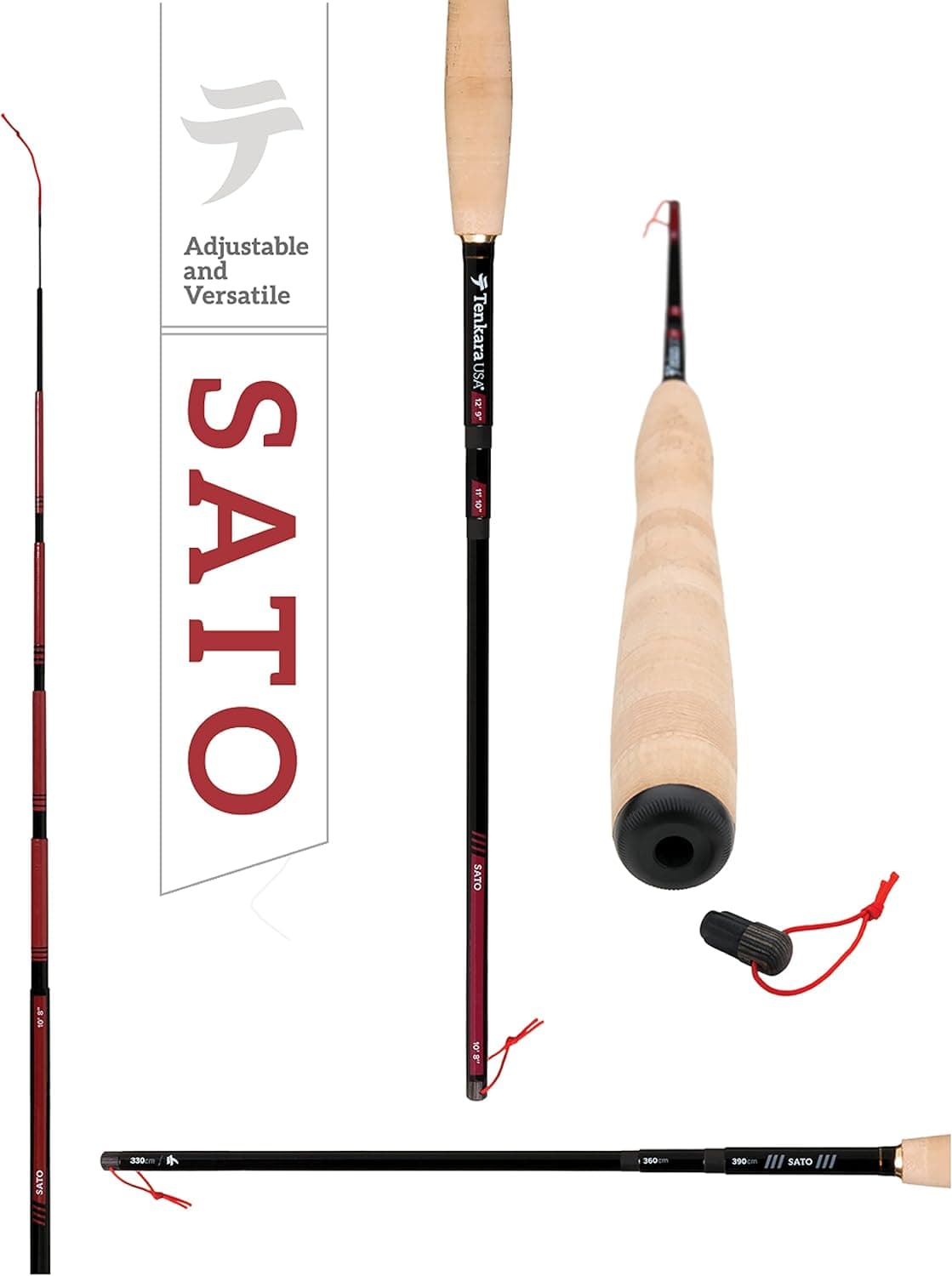Tenkara USA SATO Fly Fishing Rod - Carbon Fiber Telescopic Adjustable 3 Multi-Lengths Complete Starter Kit