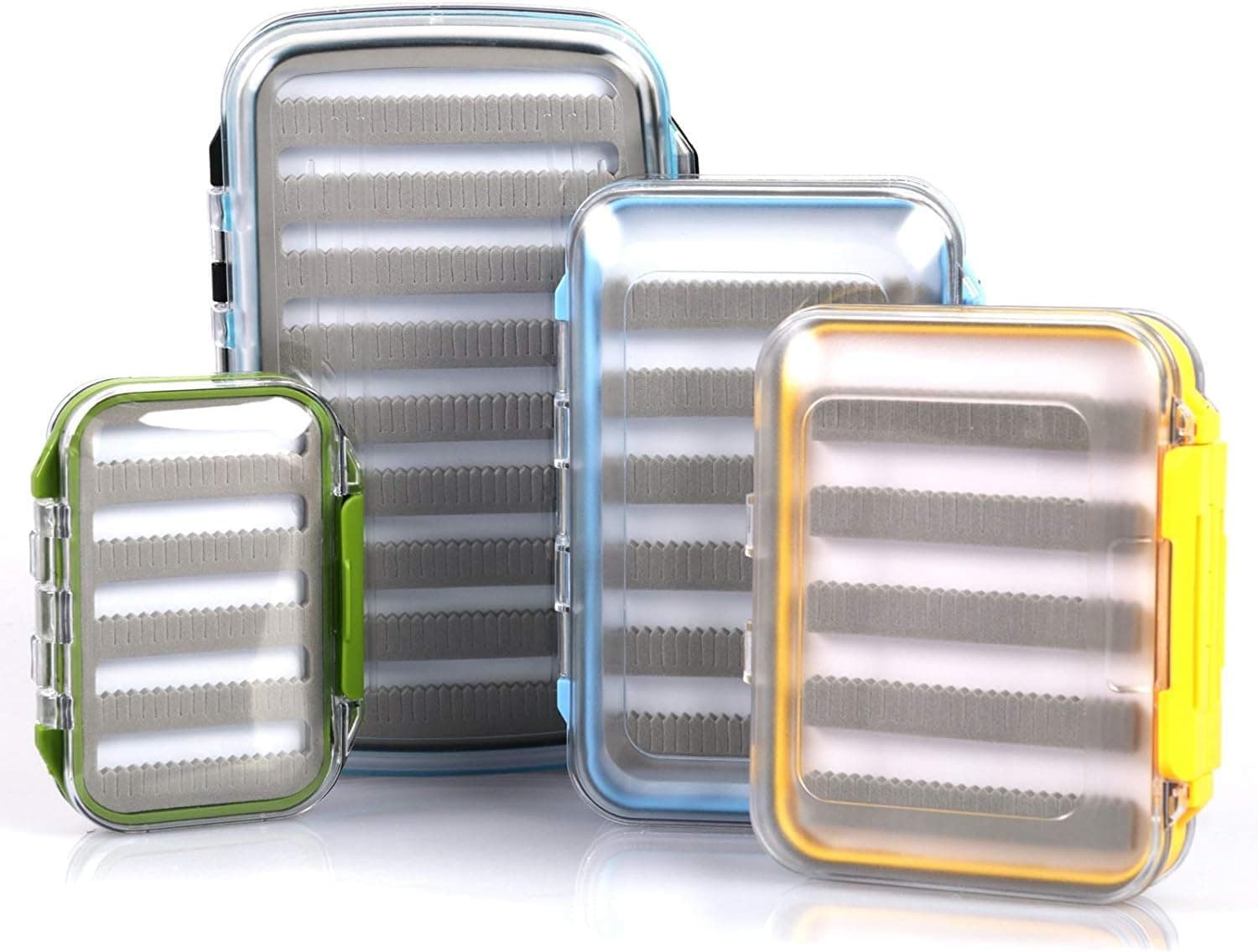 Maxcatch Waterproof Fly Box Double Clear Lid Slit Foam, 4.9 x 3.9 x 1.7 in