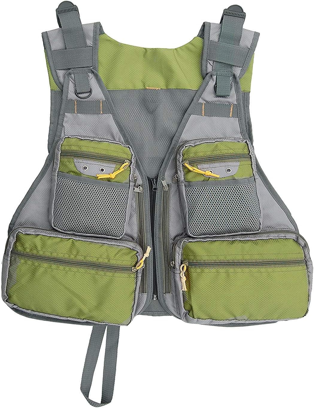 Fly Mesh Fishing Vest, Pockets Jacket, Outdoor Quick-Dry Net Vest with Adjustable Size
