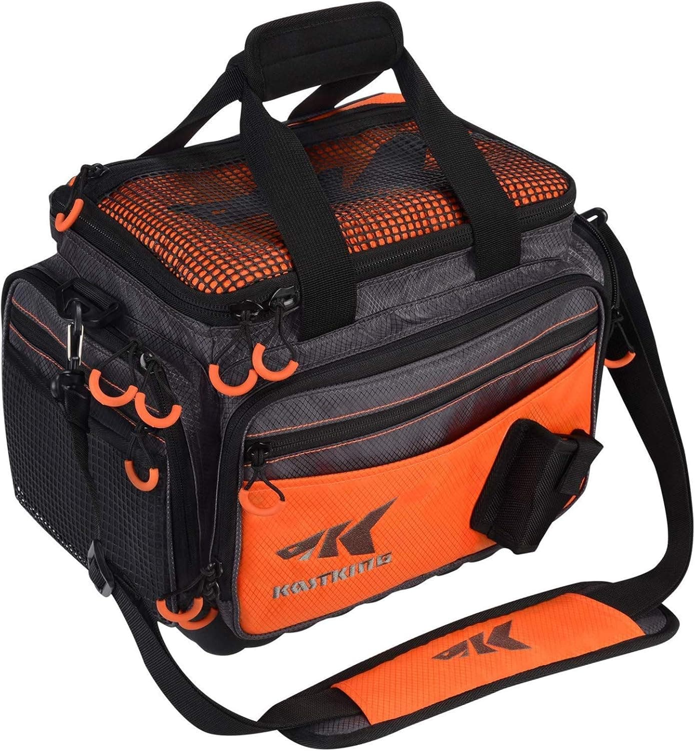 KastKing Hoss Saltwater Resistant Fishing Tackle Bag, Medium, Orange