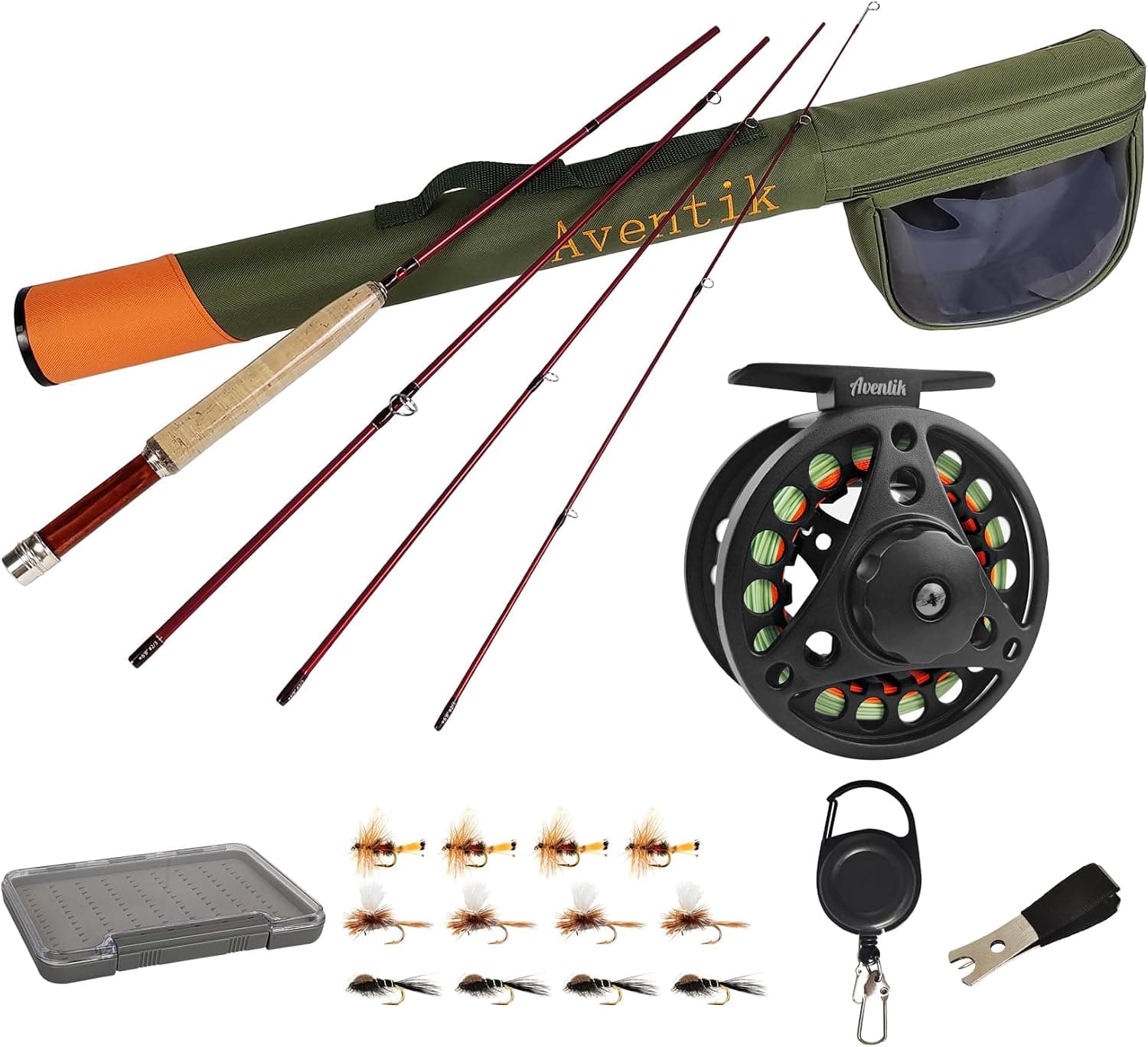 Aventik Extreme Fly Fishing Combo Kit Starter Fly Rod and Reel Kit Outfit with Travel Case