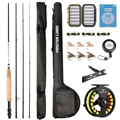 MASTER LOGIC Stealth Fly Fishing Rod Combo Starter Kit 9FT 5WT 30T Carbon Fly Rods