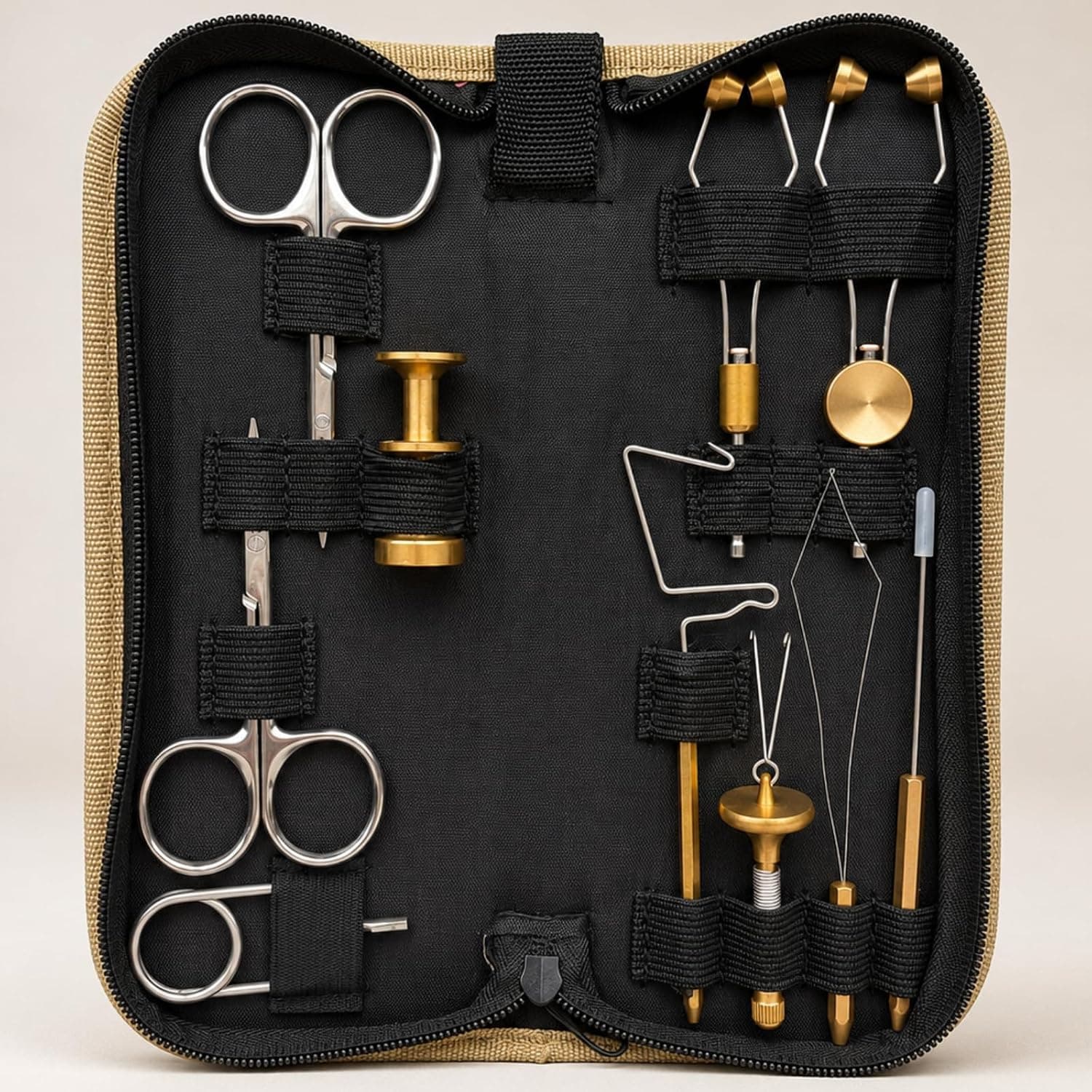 BRAIRIA Fly Tying Tool Kit - 10 in 1 Essential Starter Set with Bobbin, Whip Finisher, Scissors, Hackle Pliers, Hair Stacker